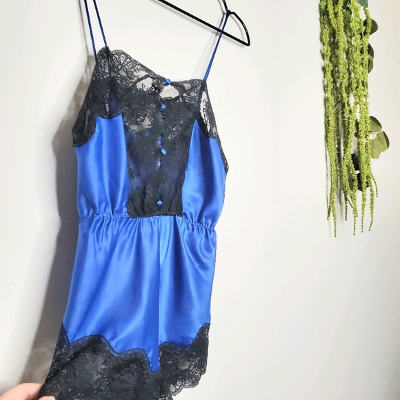 Vintage Barbizon Lingerie Lace Blue One Piece - Picture 7 of 13